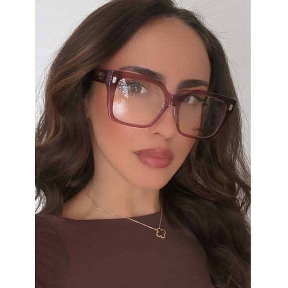 NEW Fendi FE50085F Red Square Eyeglasses Frames - Picture 1 of 7